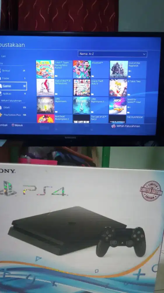 PS4 Slim 1TB OFW13.50 CUH21 + TV LED Samsung 32inch