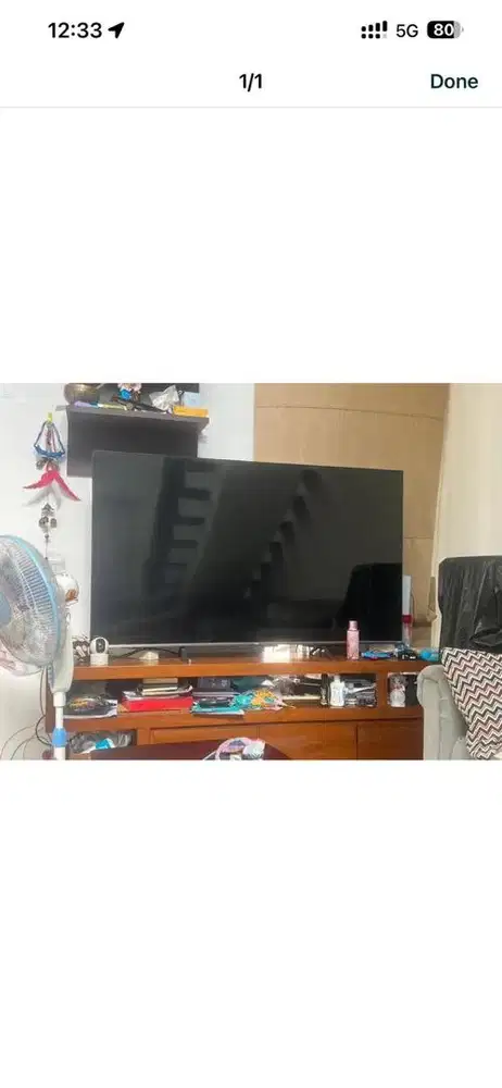 TV TCL Q 65 inch Rusak kena air