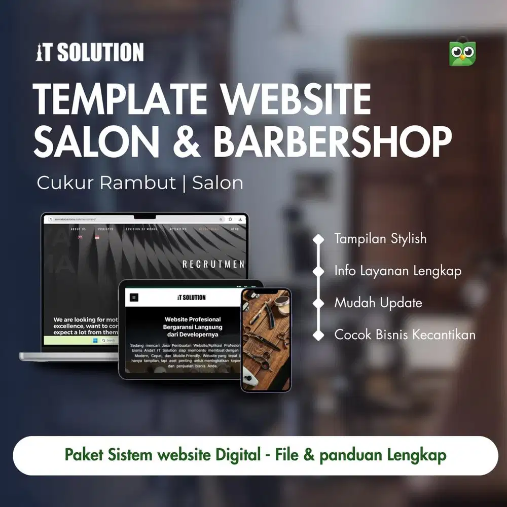 Pembuatan Website Salon dan Barber Prfesional dan Modern