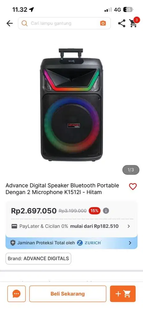 ADVANCE ACTIVE SPEAKER K-1512L