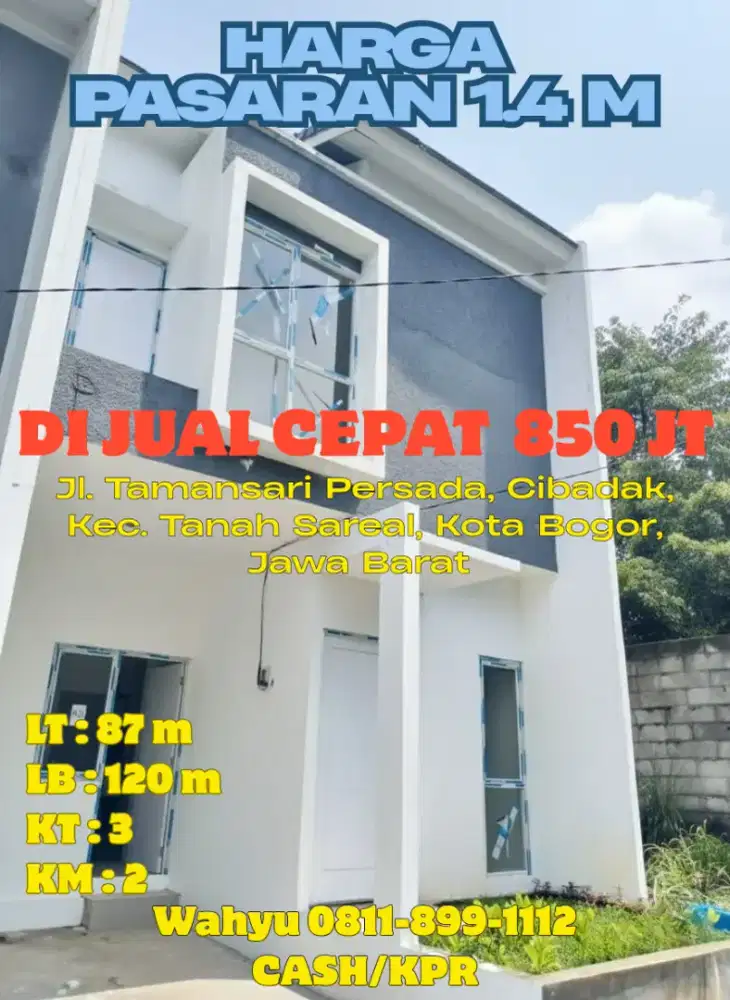 Dijual Cepat Rumah 2 Lantai