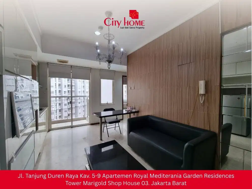 Full Furnished! Apartemen 2BR Luas 53,5m2, Royal Mediterania Garden