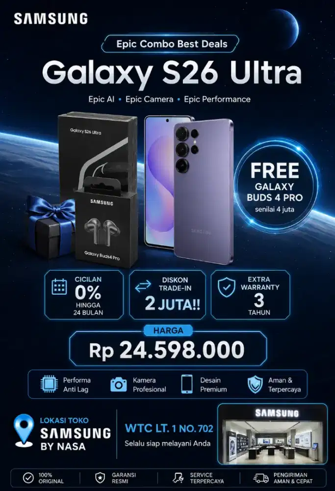 SAMSUNG GALAXY S26 ULTRA FREE GALAXY BUDS 4