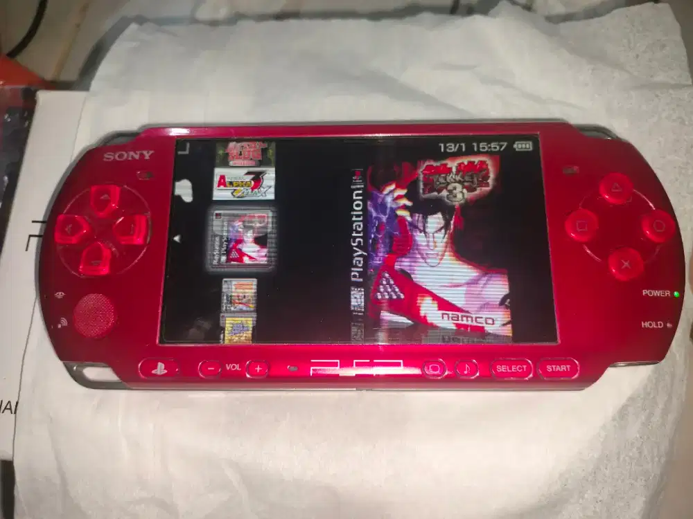 Psp Slim 3000 Merah 32 GB Full Game  Koleksi  Mulus Terawat