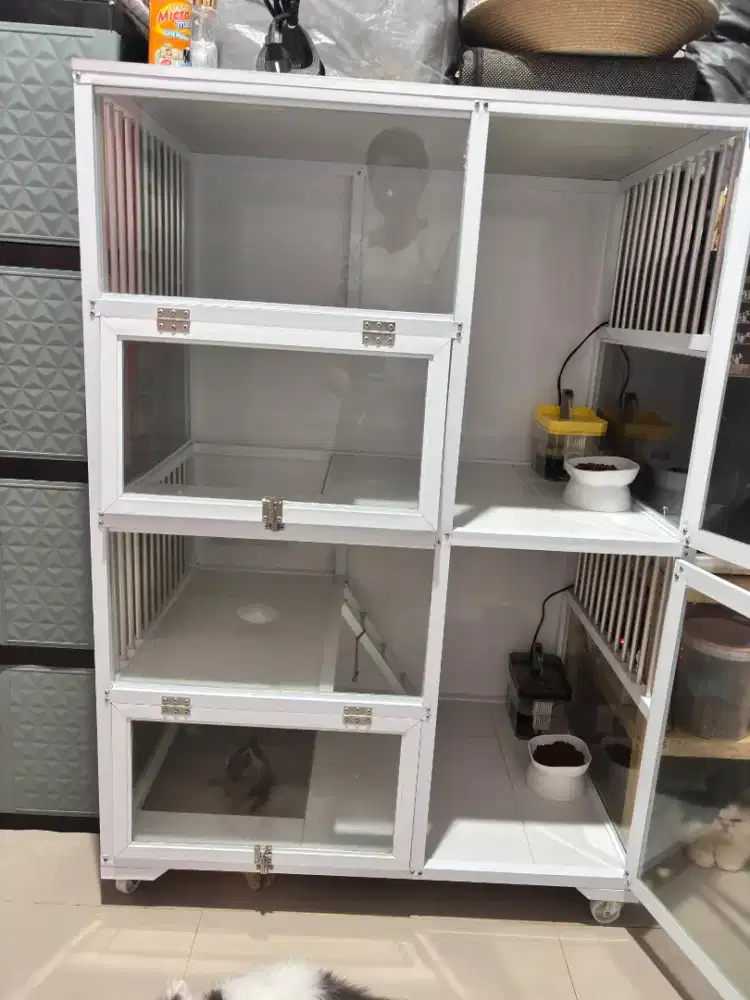 Kandang alumunium kucing 2 tingkat