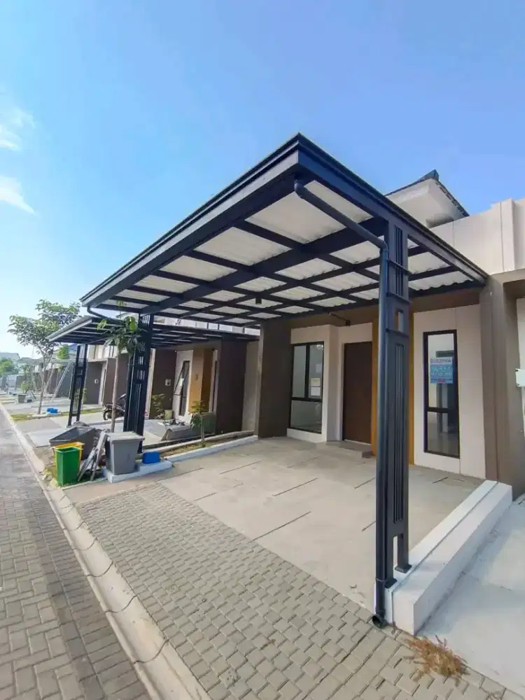 Kanopi besi atap upvc single layer