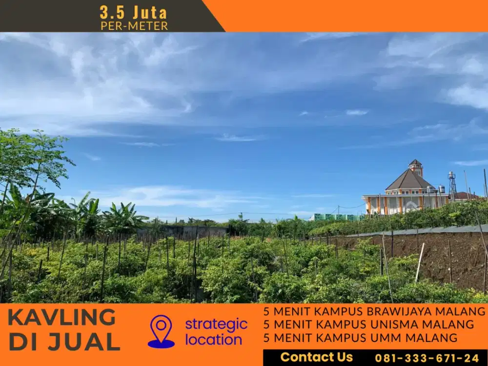SHM On Hand Tanah Strategis Cocok Bangun Kos Kosan 5 Menit Malang Town Square