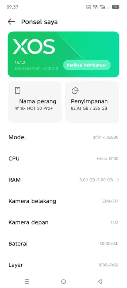 Jual infinix hot 50 pro plus