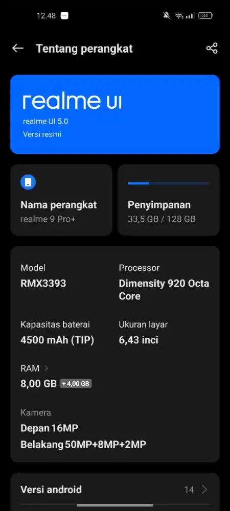 Realme 9 pro plus 8/256