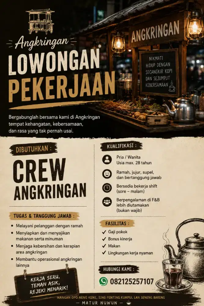 Lowongan Pekerjaan Angkringan