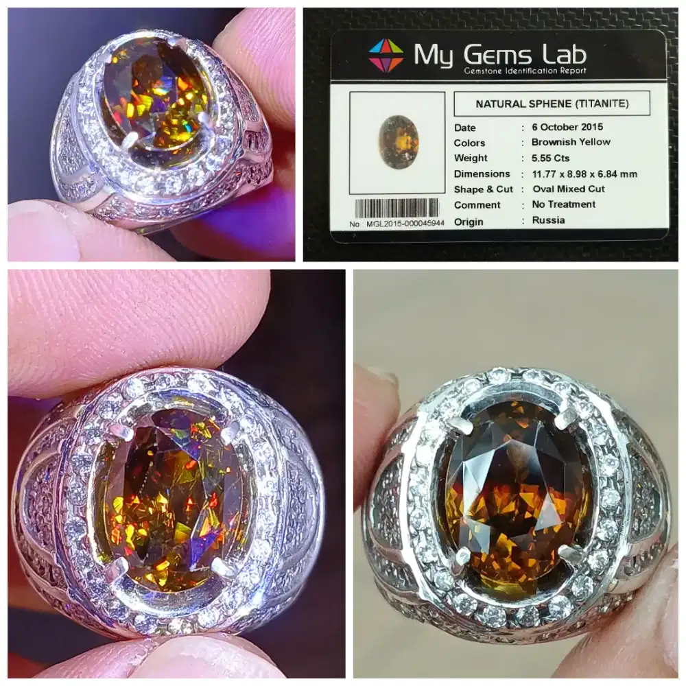 Natural Sphene 5.55cts Clean & Kristal Top Luster
