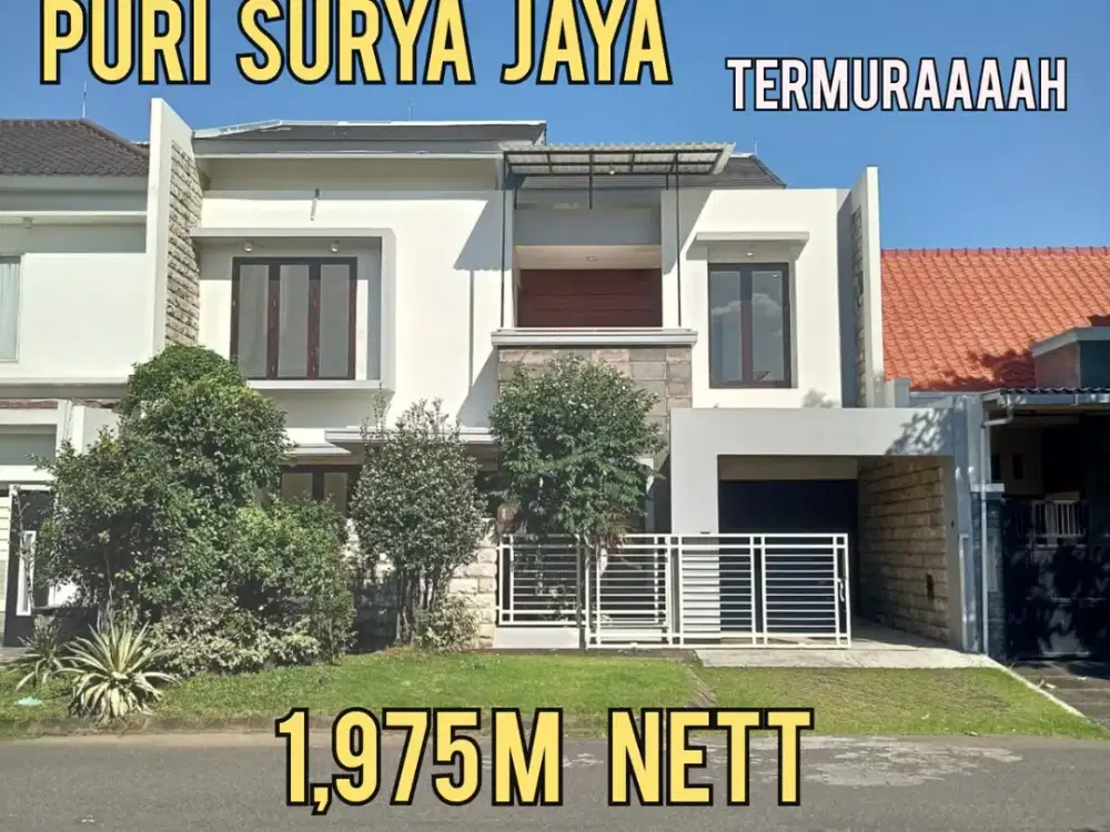 ‼️TERMURAAAAH‼️RUMAH PURI SURYA JAYA GEDANGAN SIDOARJO. MODERN MINIMALIS SIAP HUNI HABIS RENOVASI