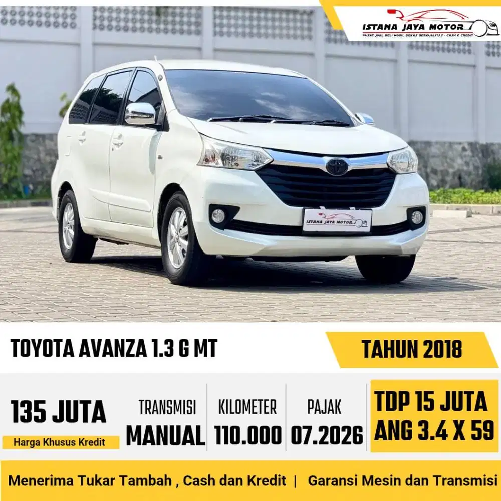 [TANGAN 1] Toyota Avanza 1.3 G Manual 2018 Putih