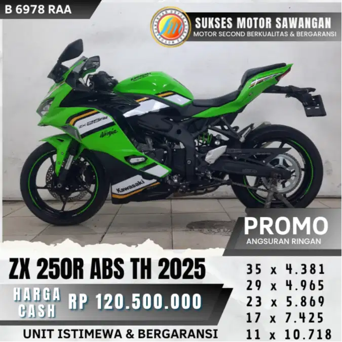 ISTIMEWA KM LOW KAWASAKI ZX 25R ABS 250 R TH 2025 HIJAU UNIT MULUS