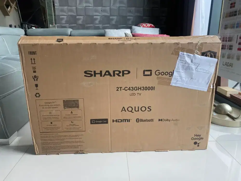 SHARP AQUOS Google TV 43 Inch BARU/NEW Fullset Garansi Hartono 2 Tahun