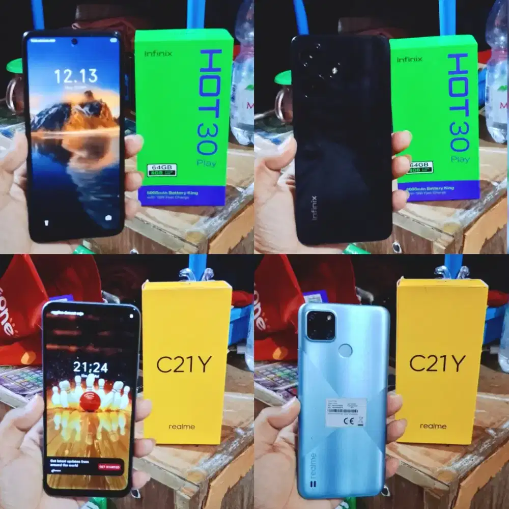 Realme c21y ram 4/64 Fullset & Infinix Hot 30 Play ram 4+4/64 Fullset