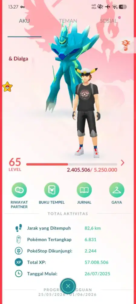 Akun pokemon go lv 65