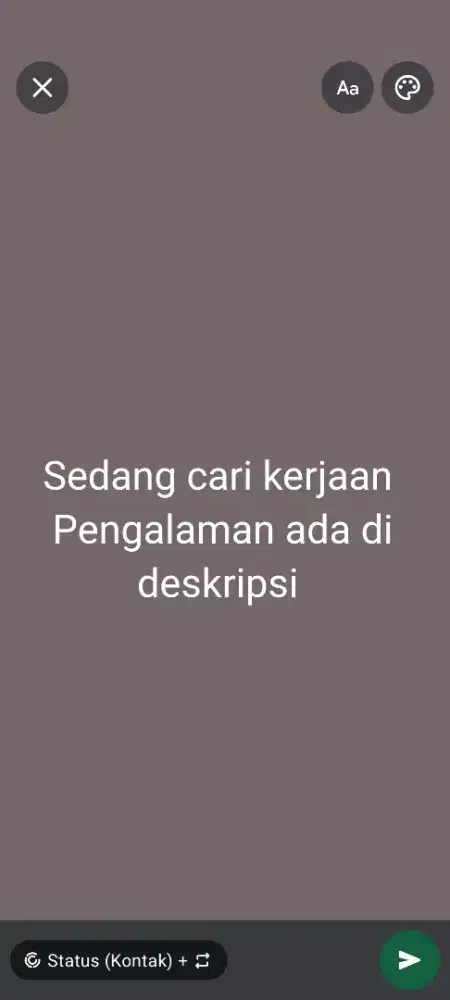 Butuh pekerjaan secepatnya