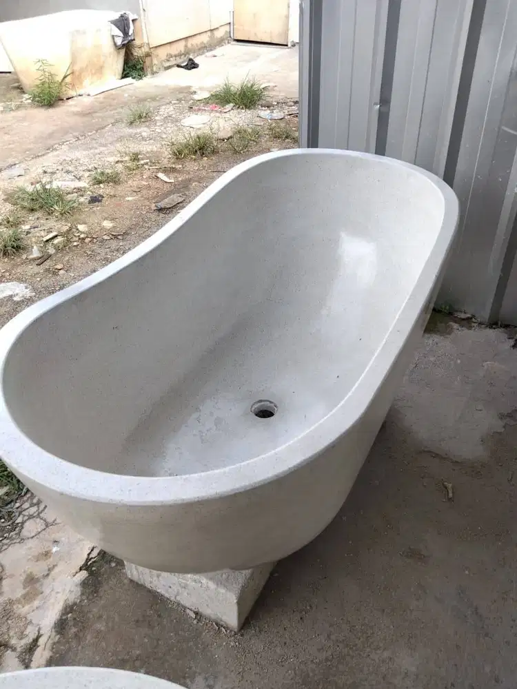 Bathub terazzo promo termurah model lengkung/ Bathtub free avur