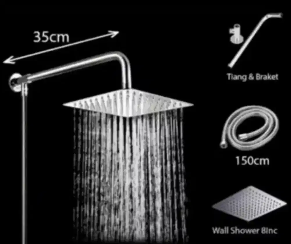 Jual shower lengkap tdk perlu bobok tembok