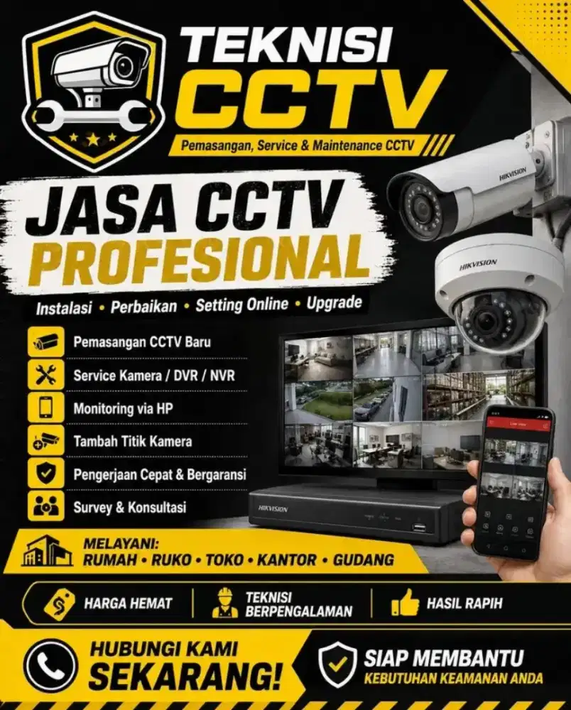 Kami melayani jasa perbaikan dan pemasangan cctv