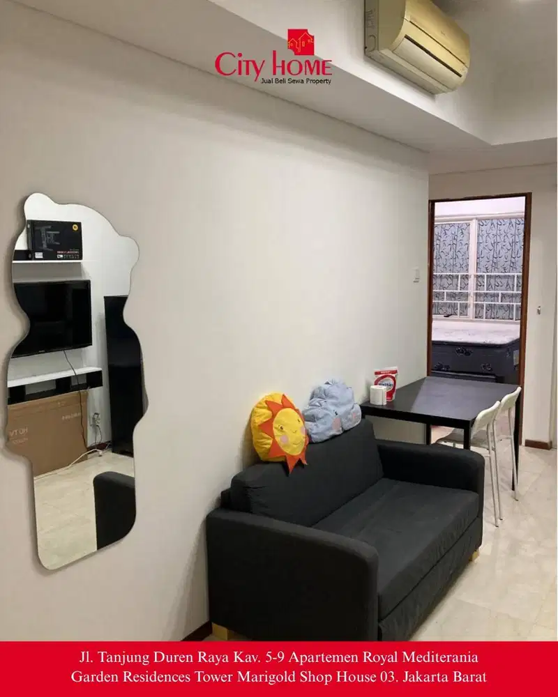 Sewa Apartemen 2 BR Furnished Royal Mediterania Garden Residences