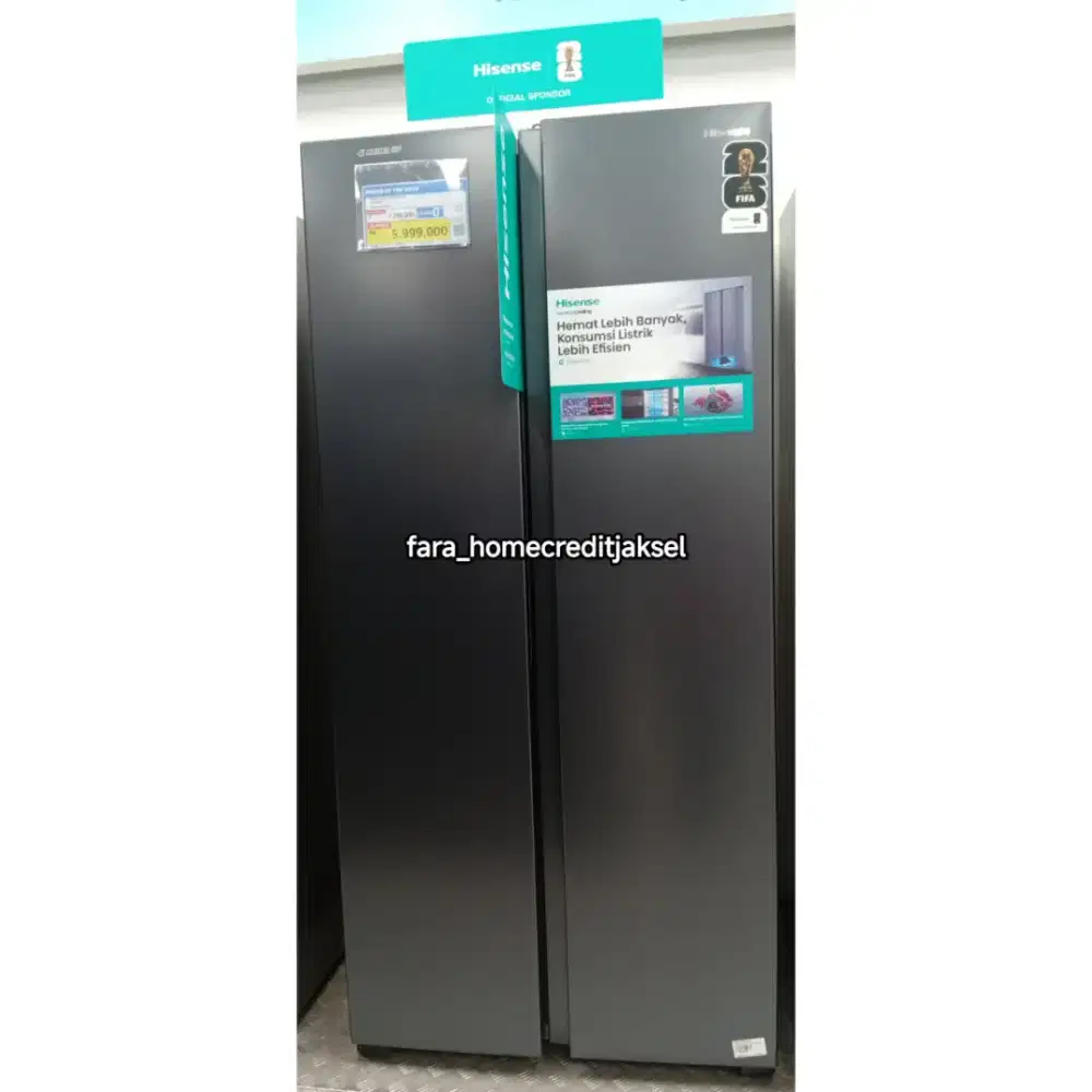 Hisense Refrigerator Side by side 468L Dark Grey