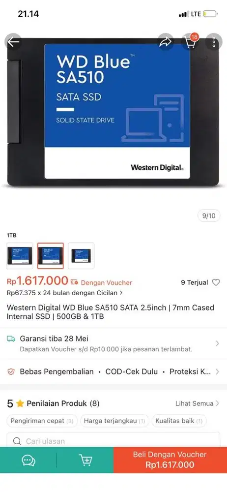 SSD WD Blue SA510 1TB