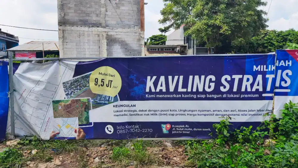 Jual Kavling Strategis SHM di Duren Sawit Jakarta Timur – Siap Bangun