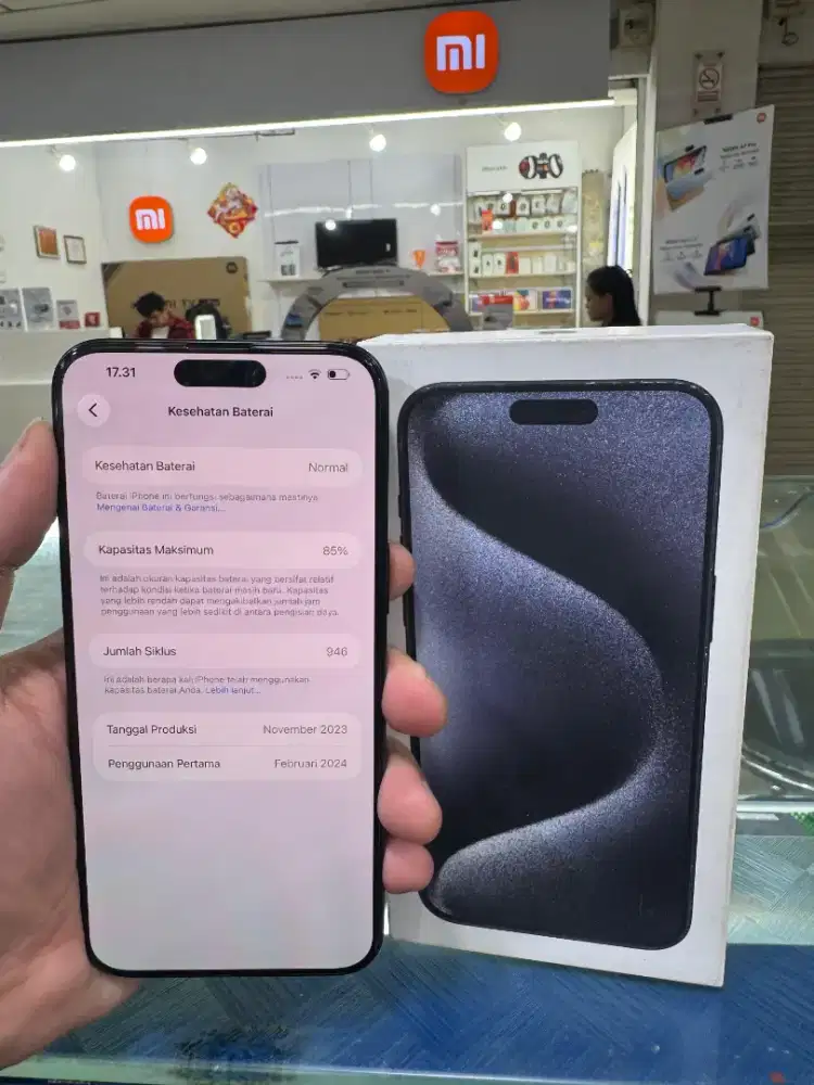 Jual iphone 15 promax 256 GB resmi ibox fullset BH 85% ori