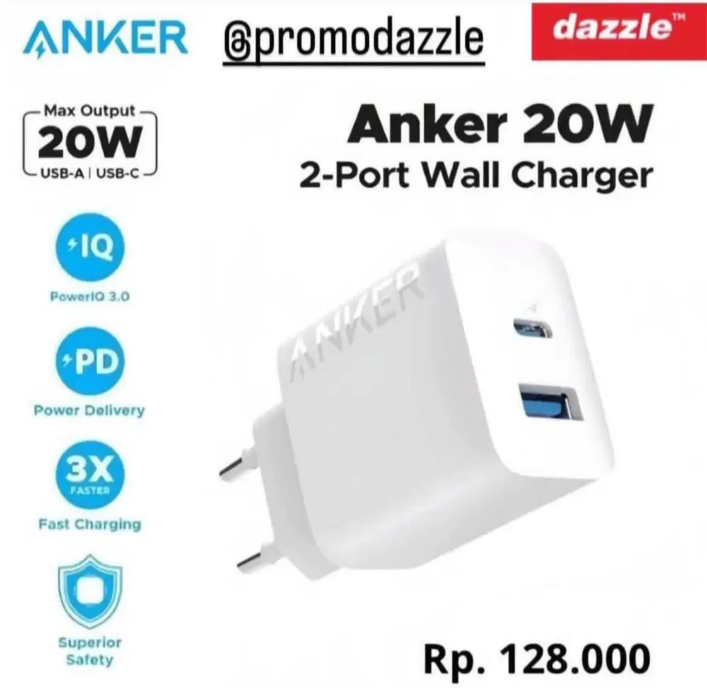 CHARGER ANKER 20W 2 Port