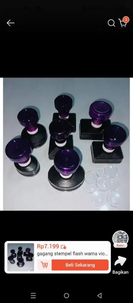 Gagang Stempel Flash Warna Ungu