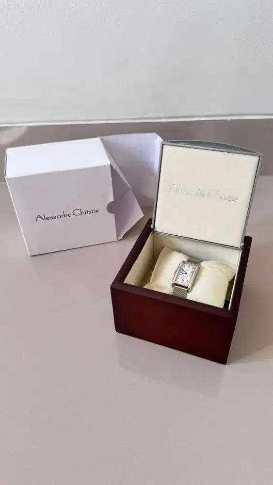 Jam tangan wanita Alexandre Christie silver white rantai AC 2B94