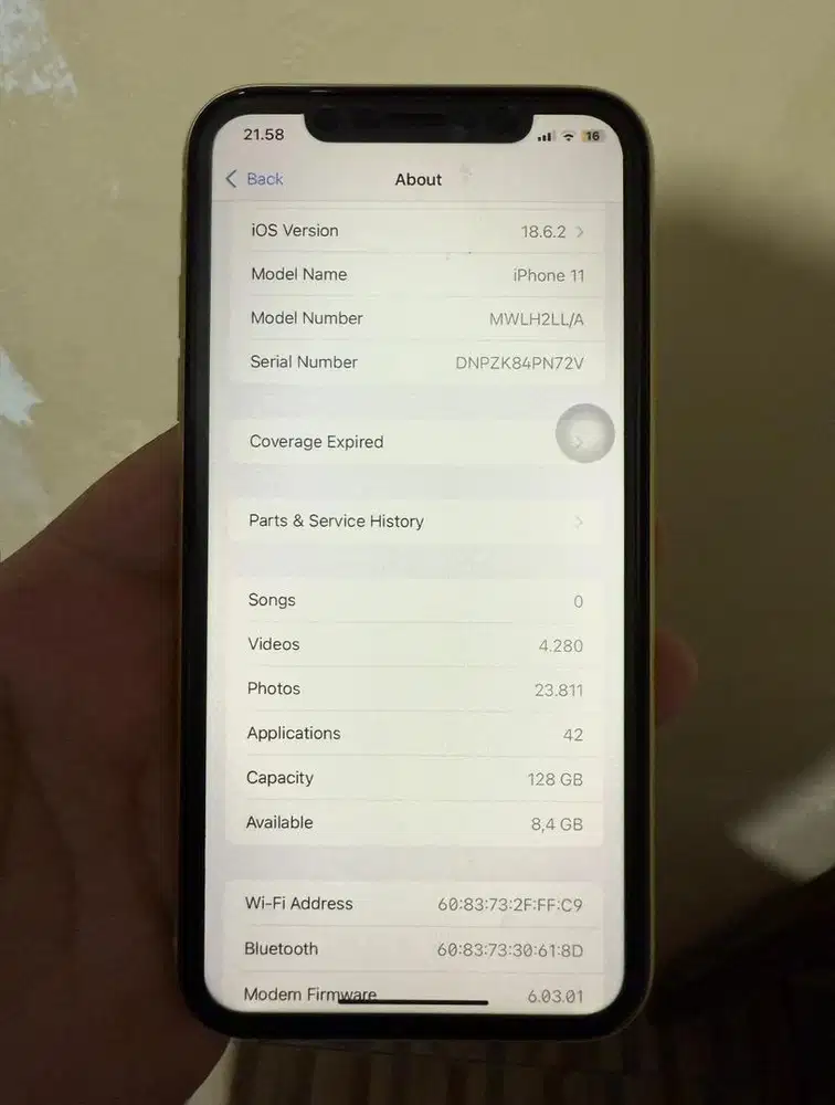 iPhone 11 128GB Yellow Ex Inter LL/A