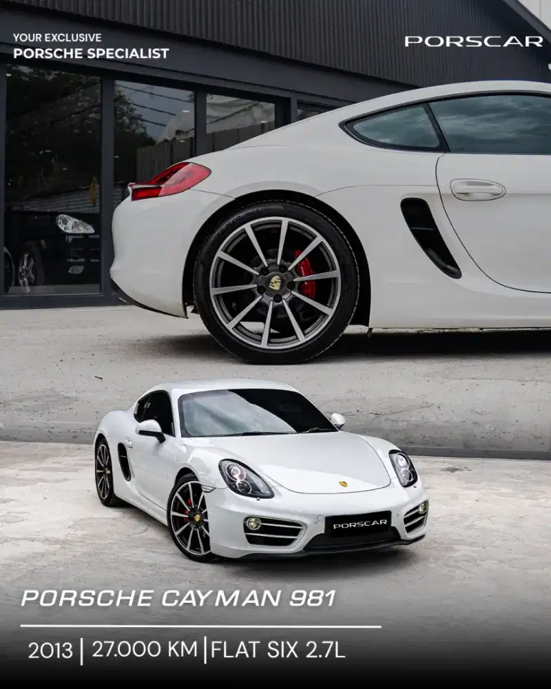 PORSCHE CAYMAN 981 2013 WHITE IN RED