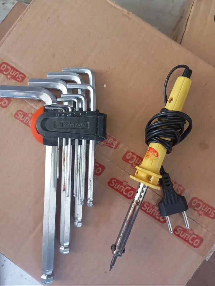 Jual kunci L lengkap 10 pcs dan soder kondisi bekas semua