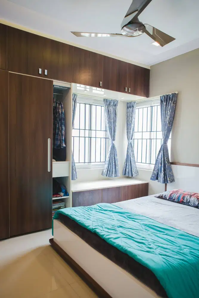 Wardrobe Minimalis Custom Tempah Perabot Lemari Pakaian Kamar Bedset