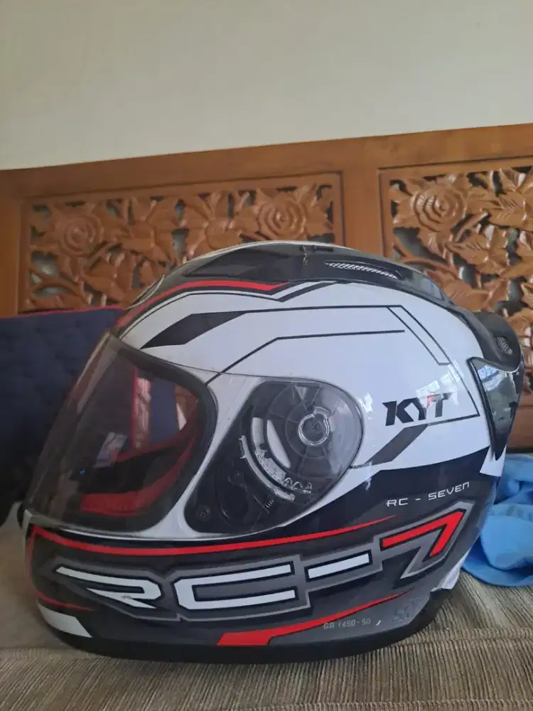 Helm KYT RC7 White Red - M