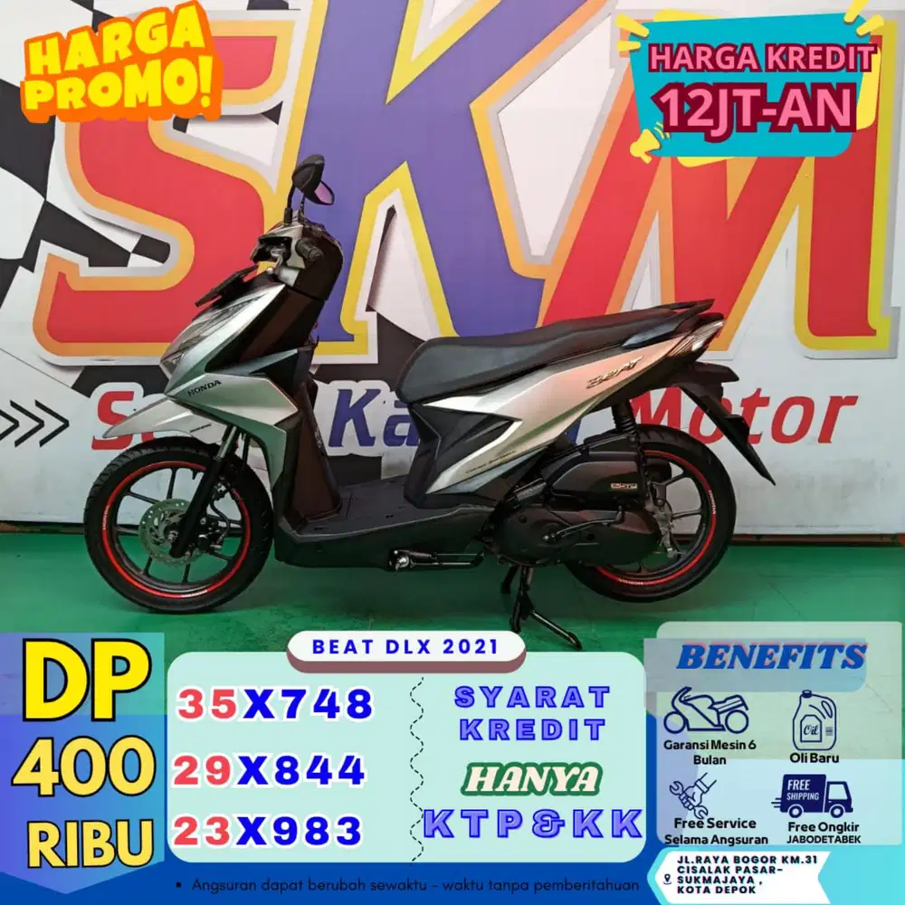 ( beat dlx 2021  DP:400 servis gratis selama angsuran cash credit