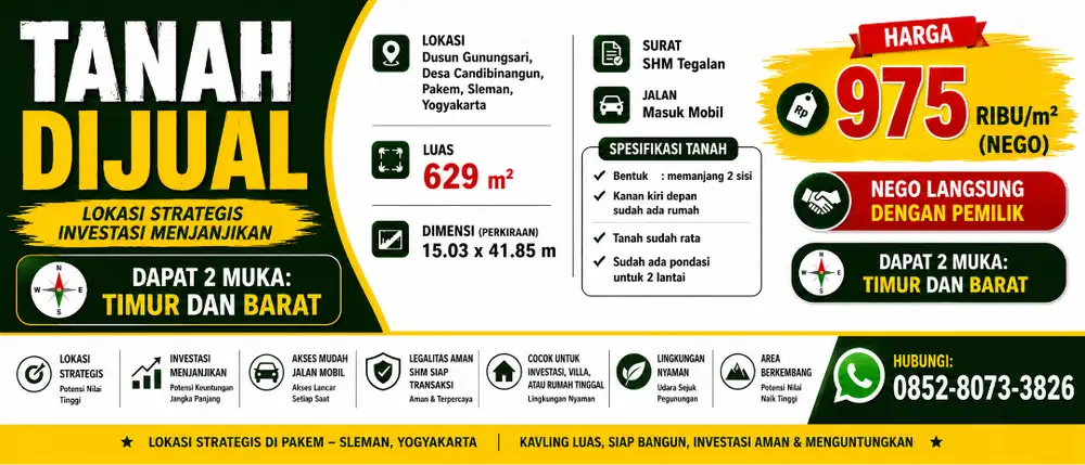 Tanah dijual di Pakem, Sleman, Yogyakarta