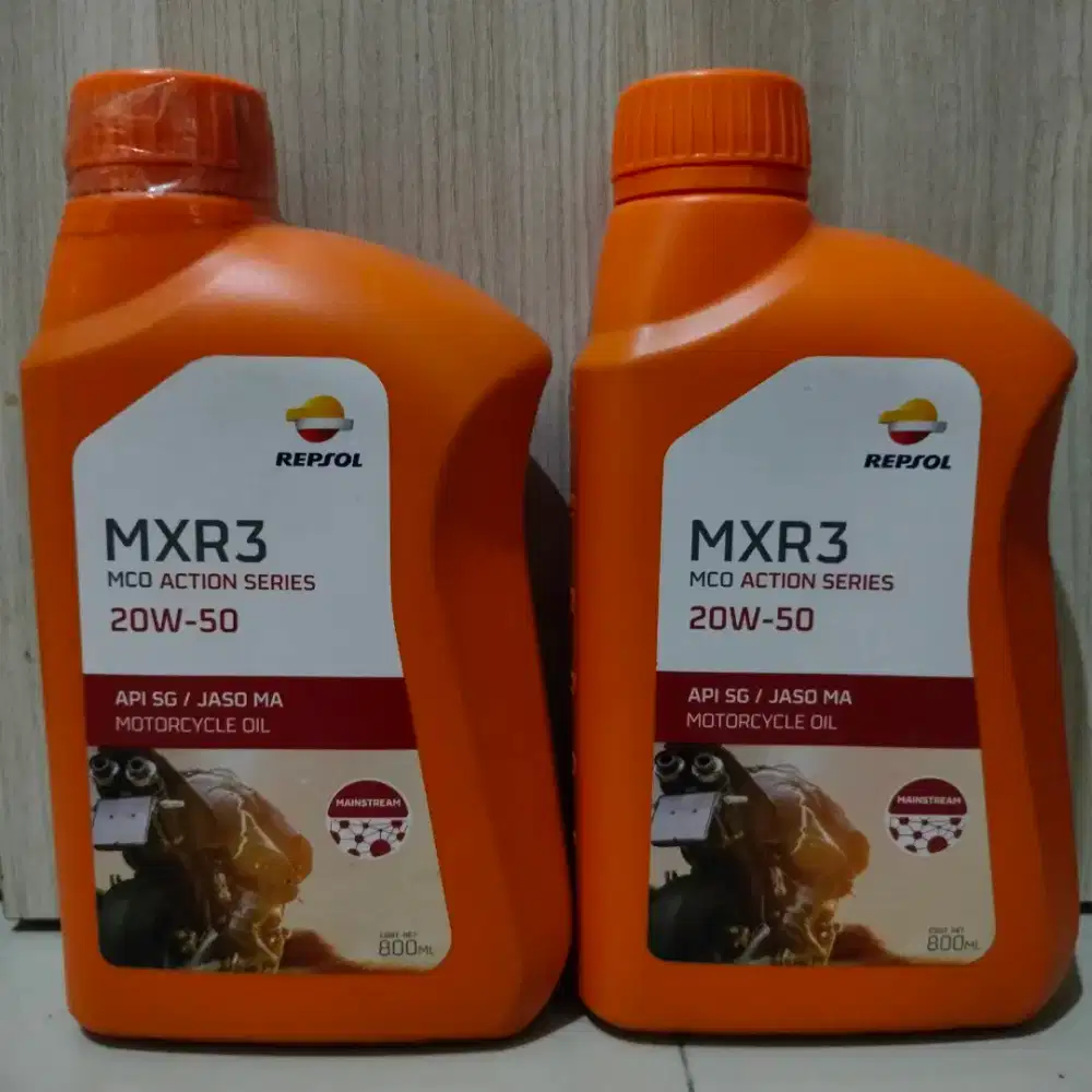 Oli Motor Repsol MXR3 20W-50 800ml Orisinil paket 2 botol