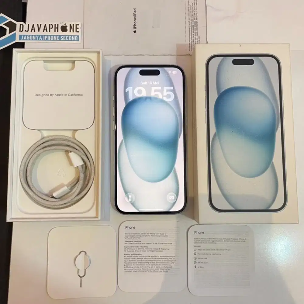 iPhone 15 Blue 128GB BH 98% Garansi Resmi iBox 30 Januari 2027