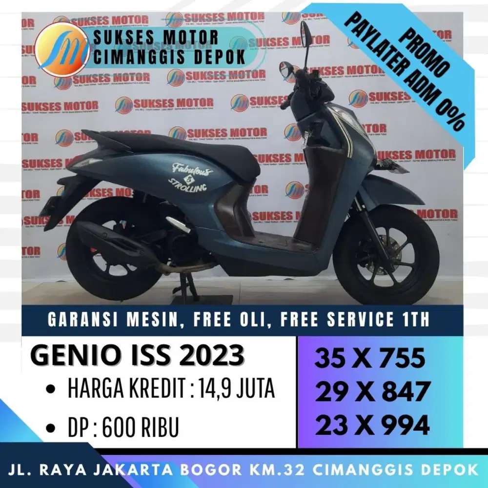 DP 600 GENIO ISS 2023 CASH KREDIT CICILAN RINGAN [SUKSES MOTOR]