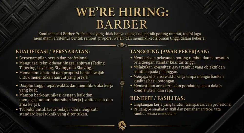 Dibutuhkan barber