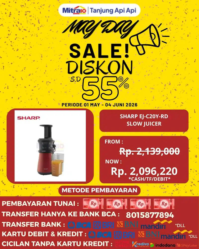 SHARP EJ-C20Y-RD SLOW JUICER