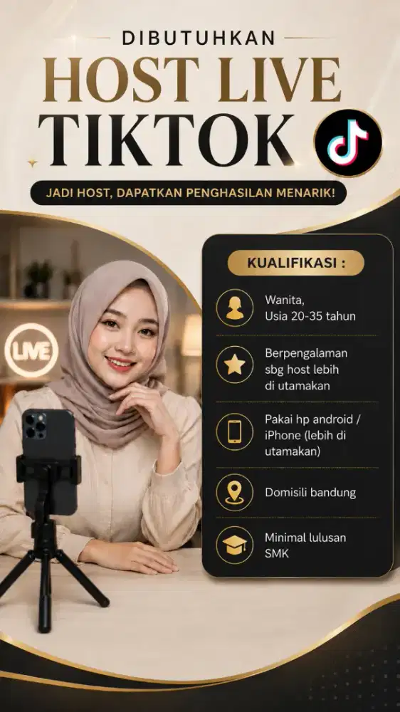 Lowongan kerja host live tiktok