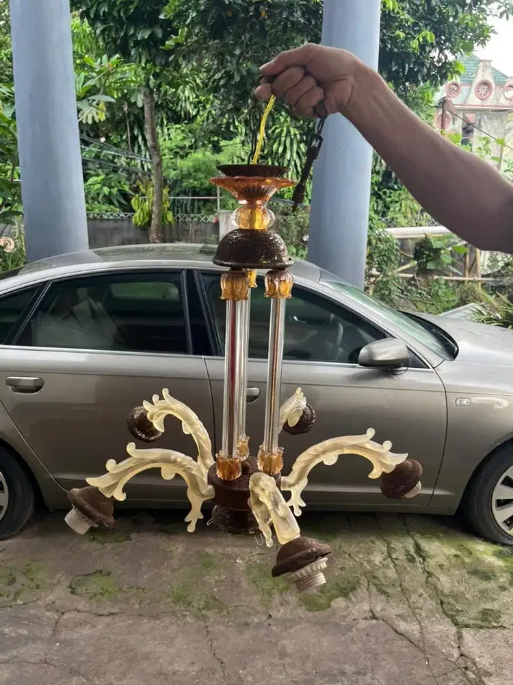 Lampu Gantung Vintage Kaca Art Deco Classic Chandelier