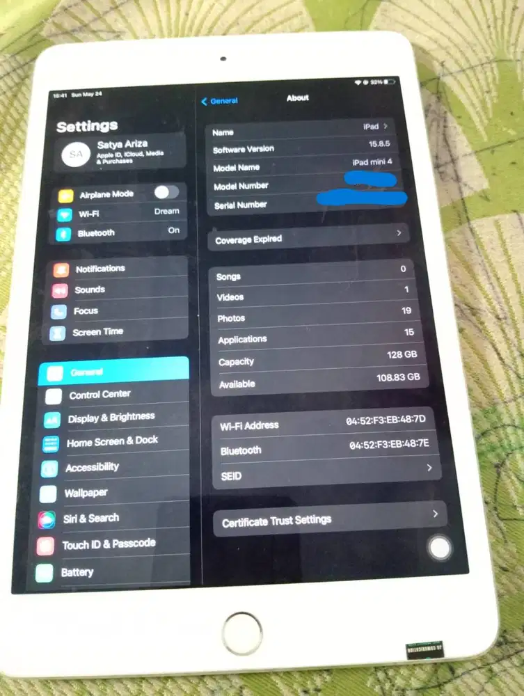 iPad mini 4 wifi + 128gb