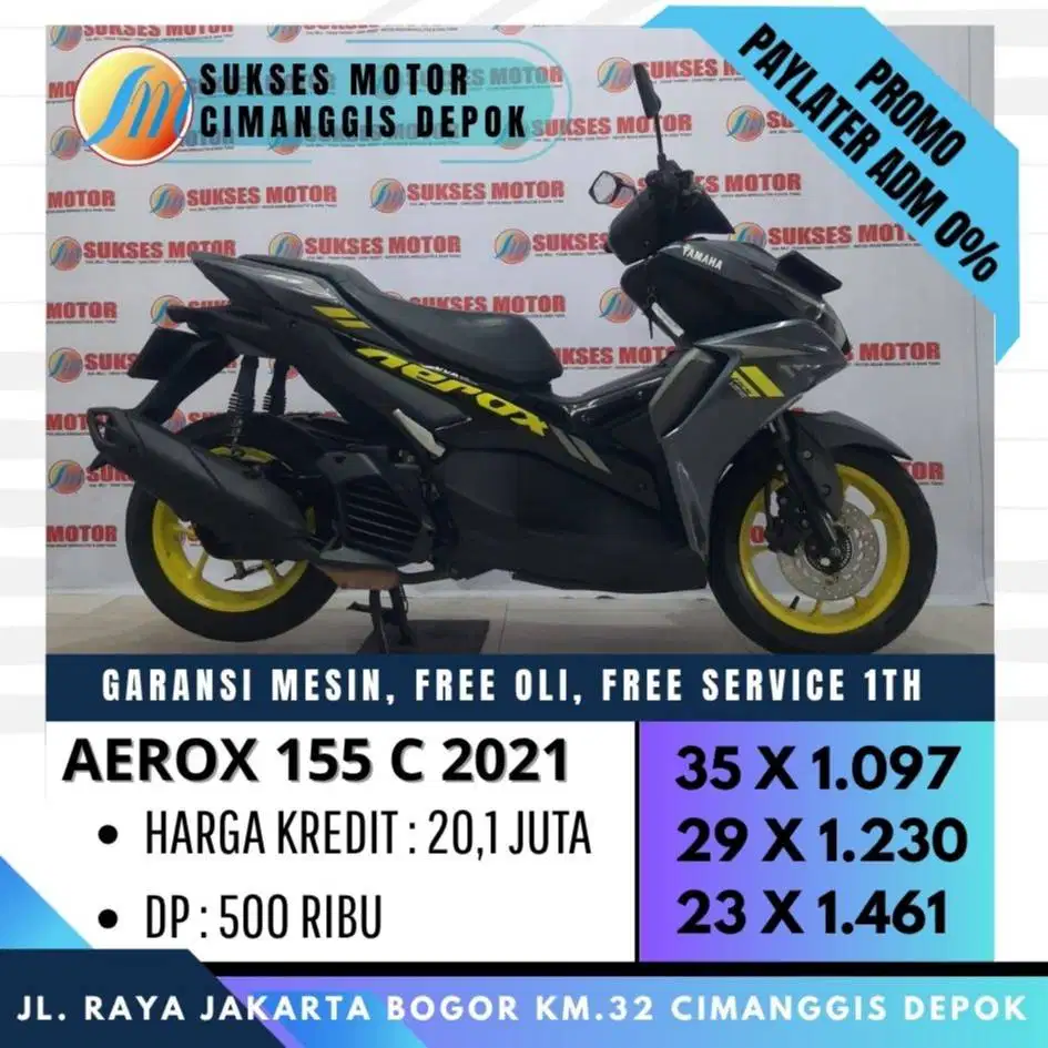 AEROX 155 C 2021 CASH KREDIT DP 500 CICILAN RINGAN UNIT BERGARANSI