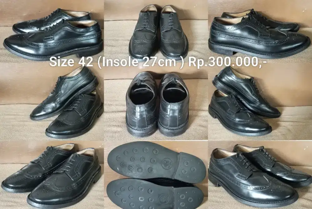 Sepatu wingtip hitam Brygan size 42